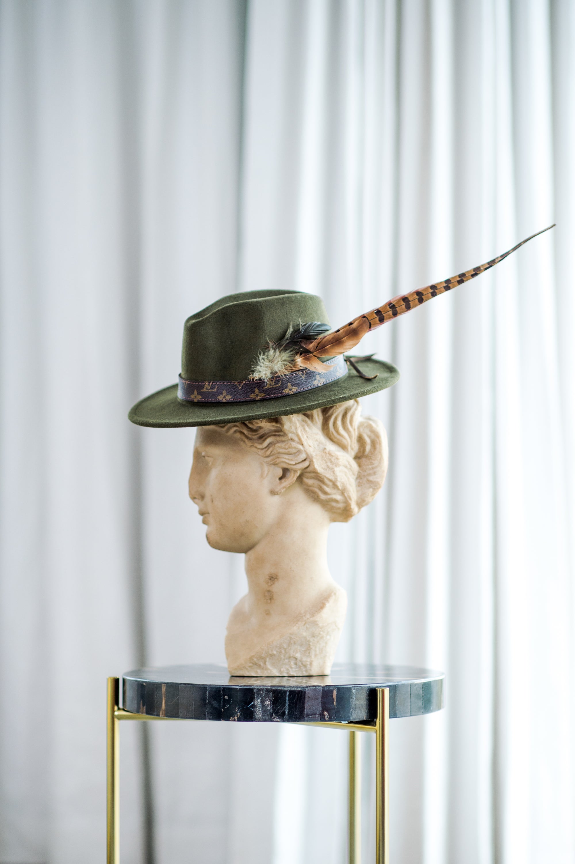 Olive Feather Fedora - The Flaunt
