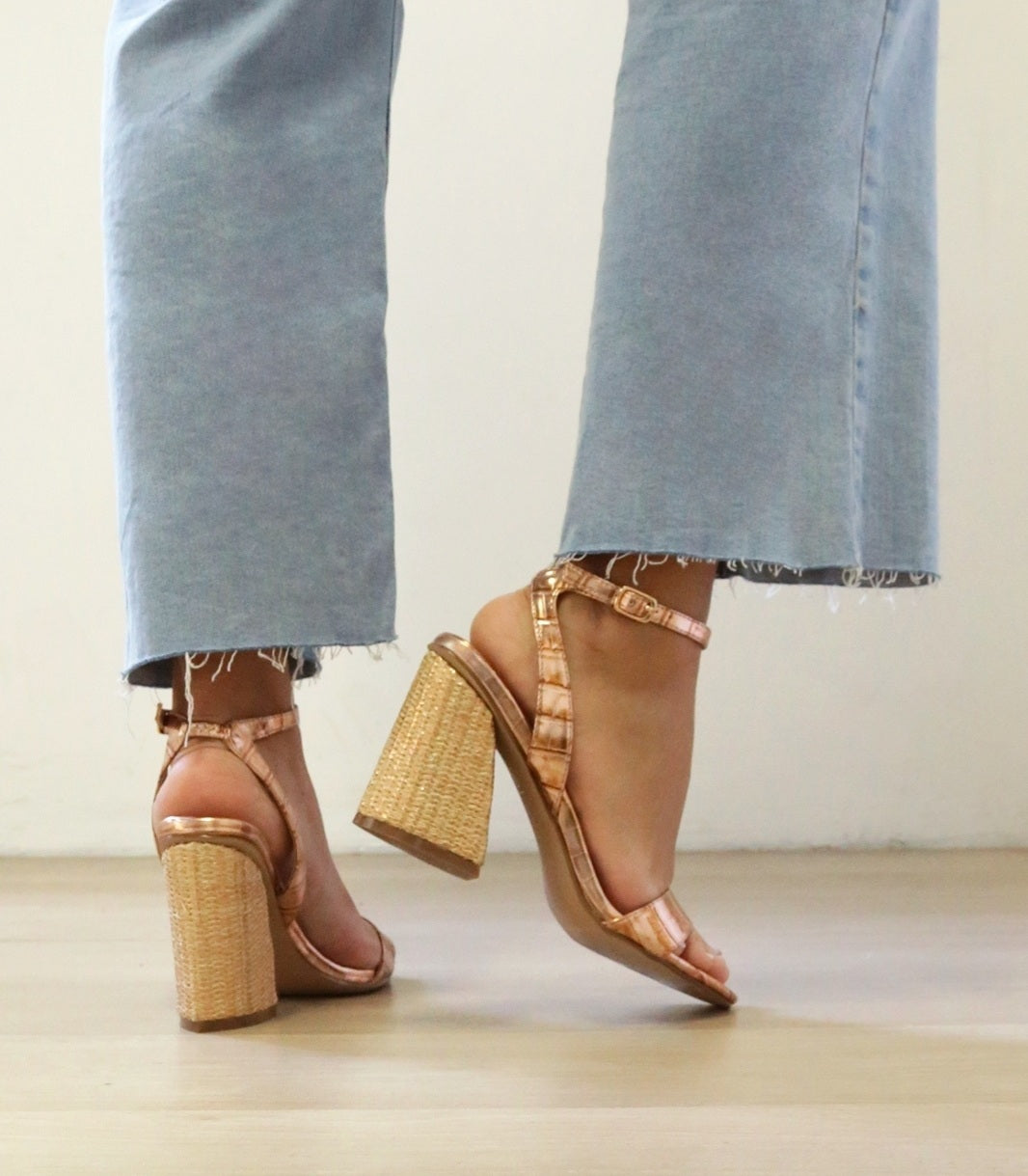 Helena Raffia Heeled Sandal - The Flaunt