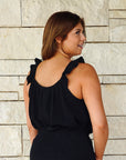 Fiji Ruffled Tank - Black - The Flaunt