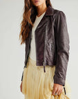 Black Cherry Leather Jacket - The Flaunt