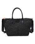 Solstice Medium Hand Woven Knot Tote Black