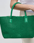 Solstice Medium  Hand Woven Knot Tote Kelly