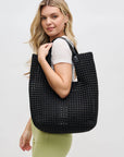 Zenith Hand Woven Knot Tote Black