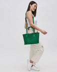 Solstice Medium  Hand Woven Knot Tote Kelly