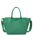 Solstice Medium  Hand Woven Knot Tote Kelly