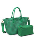 Solstice Medium  Hand Woven Knot Tote Kelly