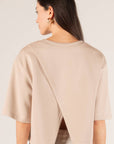 Butter Modal Criss-Cross Back Top Taupe