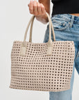 Solstice Medium  Hand Woven Knot Tote Nude