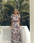 Azure Riviera Palm Tiered Maxi Skirt | Matching Set