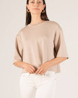 Butter Modal Criss-Cross Back Top Taupe