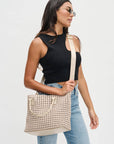 Solstice Medium  Hand Woven Knot Tote Nude