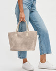 Solstice Medium  Hand Woven Knot Tote Nude