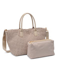 Solstice Medium  Hand Woven Knot Tote Nude