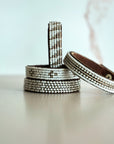 Swahili Coast Beaded Leather Cuffs in White