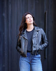 Christy Leather Jacket Black