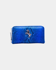 Tentroya Zippered Wallet Embossed Blue Python