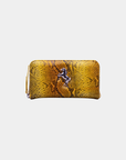 Tentroya Zippered Wallet Embossed Yellow Python