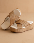 Fresno Camel Raffia Sandal