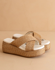 Fresno Camel Raffia Sandal