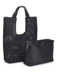 Zenith Hand Woven Knot Tote Black