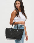 Solstice Medium Hand Woven Knot Tote Black