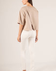 Butter Modal Criss-Cross Back Top Taupe