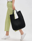 Zenith Hand Woven Knot Tote Black