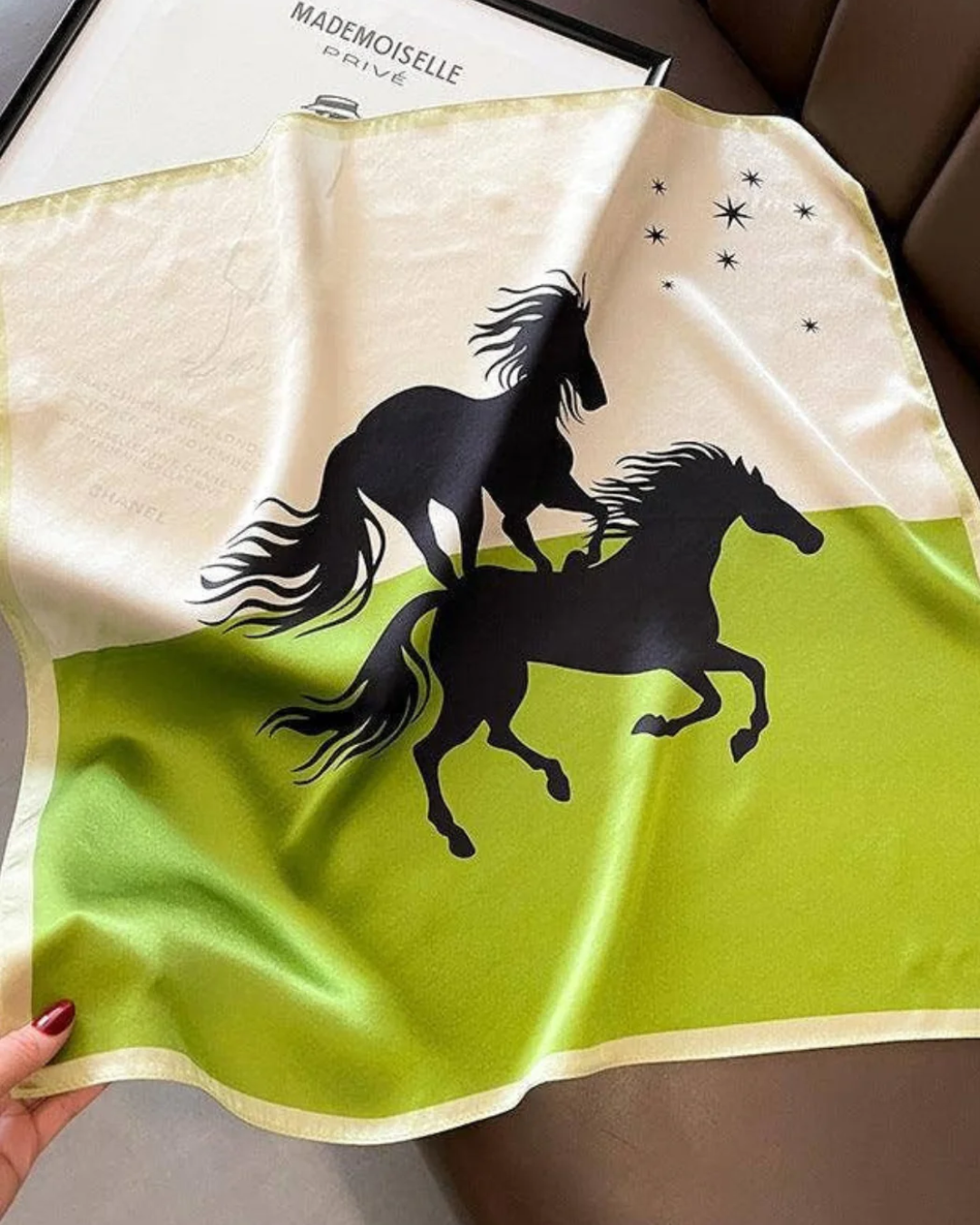 Black stallion mulberry silk scarf for women luxury silk scarf