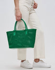 Solstice Medium  Hand Woven Knot Tote Kelly