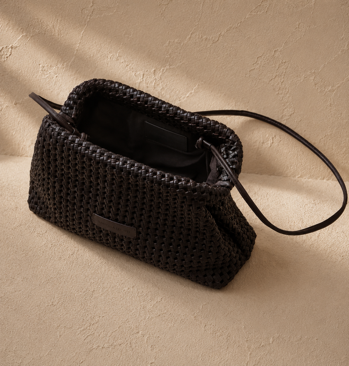 Daniella Lehavi Vivian Maxi Convertible Clutch Chocolate Interior View