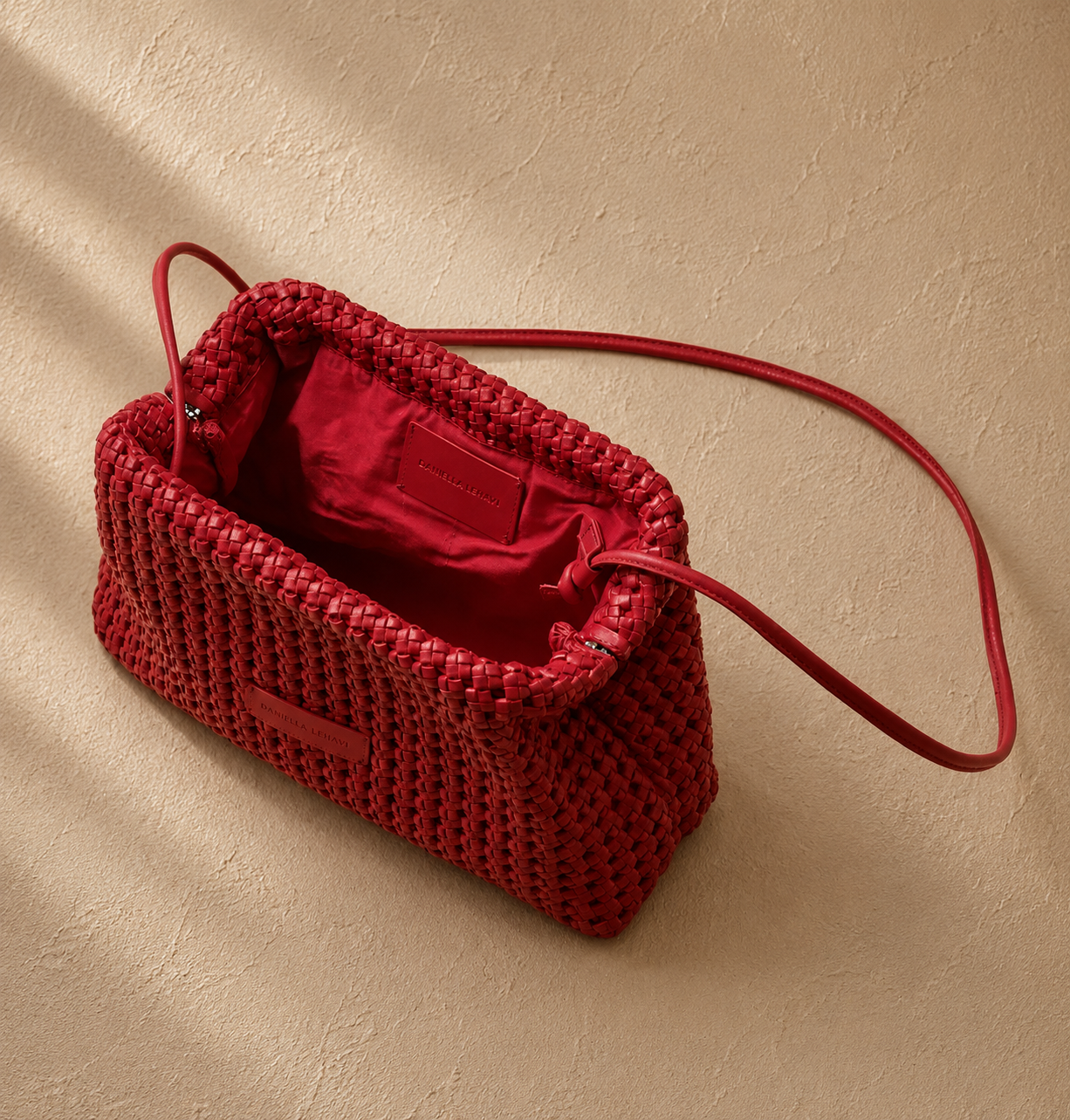Daniella Lehavi Vivian Maxi Convertible Clutch Red Interior View