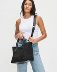 Solstice Medium Hand Woven Knot Tote Black