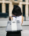 Diamond sustainable luxury handbag styled for everyday wear