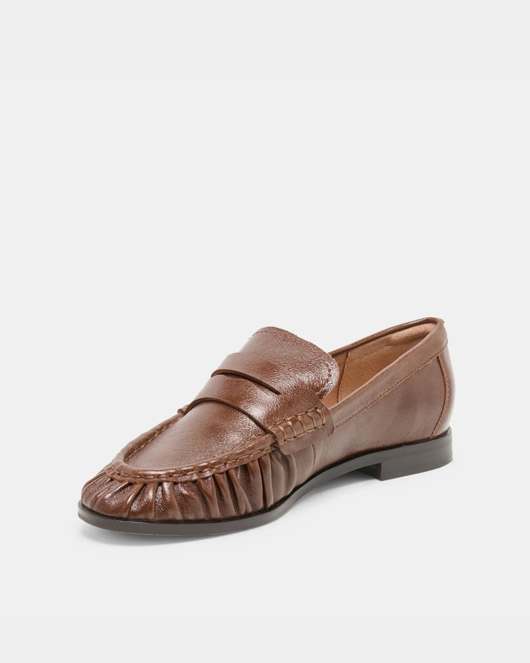 Dolce Vita Baxen leather loafer in Russet, angled side view