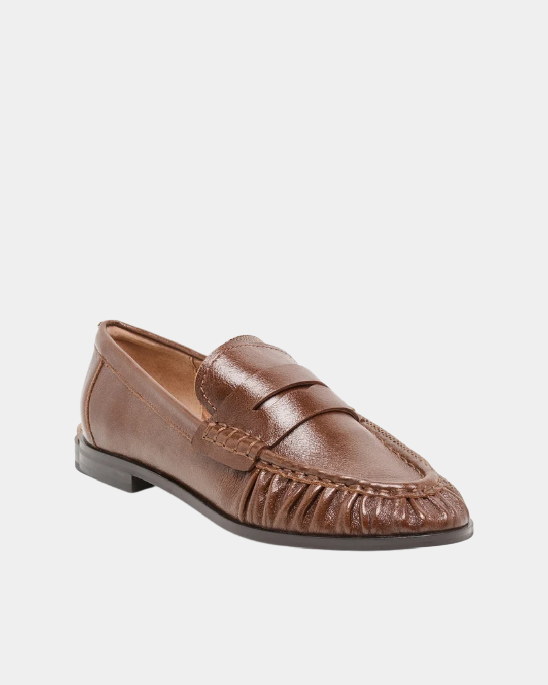 Dolce Vita Baxen leather loafer in Russet, angled front view