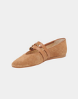 Dolce Vita Baylee ballet flats in pecan perforated suede with double buckle straps