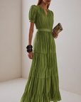 Current Air Arden Pleated Midi Dress Olive
