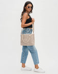 Solstice Medium  Hand Woven Knot Tote Nude