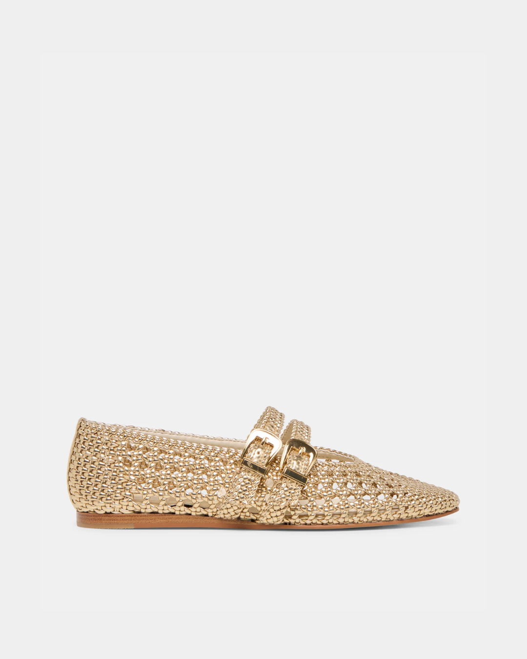 Gold woven ballet flats from Dolce Vita with a refined, lightweight construction.