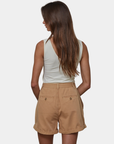 Back view of the Monaco pleated cotton shorts with a clean, polished fit.