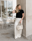Montemare Sedona Crossbody in ivory styled with a neutral outfit for an everyday lifestyle look