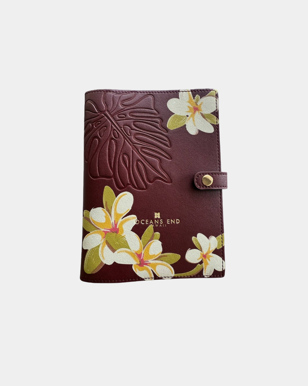 Oceans End Binnie faux leather notebook with lined pages designed in Hawaii
