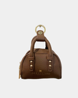 Oceans End mini handbag charm in mocha vegan leather