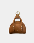 Oceans End Claudia mini handbag charm in tuscan vegan leather with gold hardware