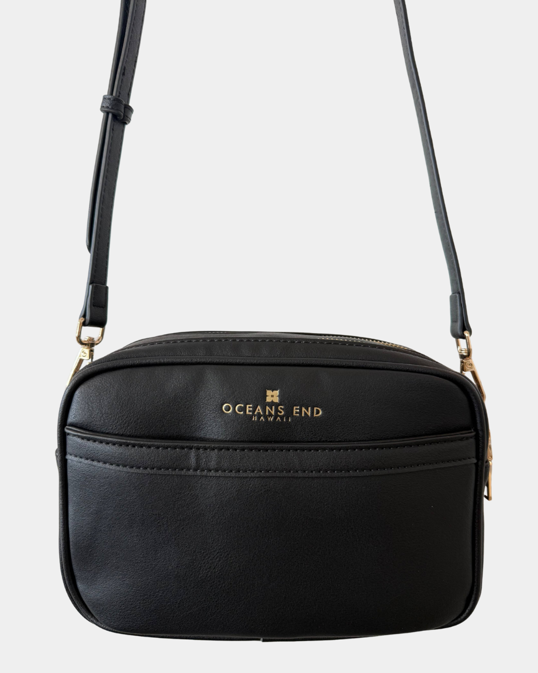 Oceans End Justine crossbody bag onyx close-up detail