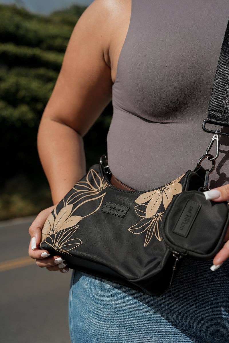 Oceans End Kamalani shoulder and crossbody bag in recycled nylon designed in Hawaii