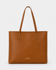 Back view of the Oceans End Marnie Tote in Tuscany with long shoulder straps and gold logo