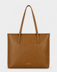 Oceans End Marnie Tote in Tuscany with embossed tropical design and long shoulder straps
