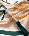 Orange plaid mulberry silk scarf for women luxury silk scarf