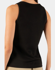 Back view of the P.CILL Ada Butter Modal Tank Top in Black